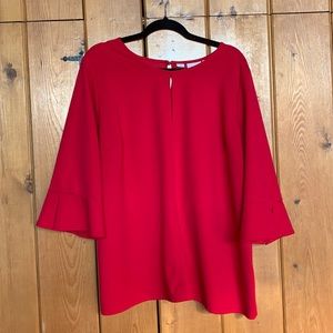 Red 3/5 Sleeve Top